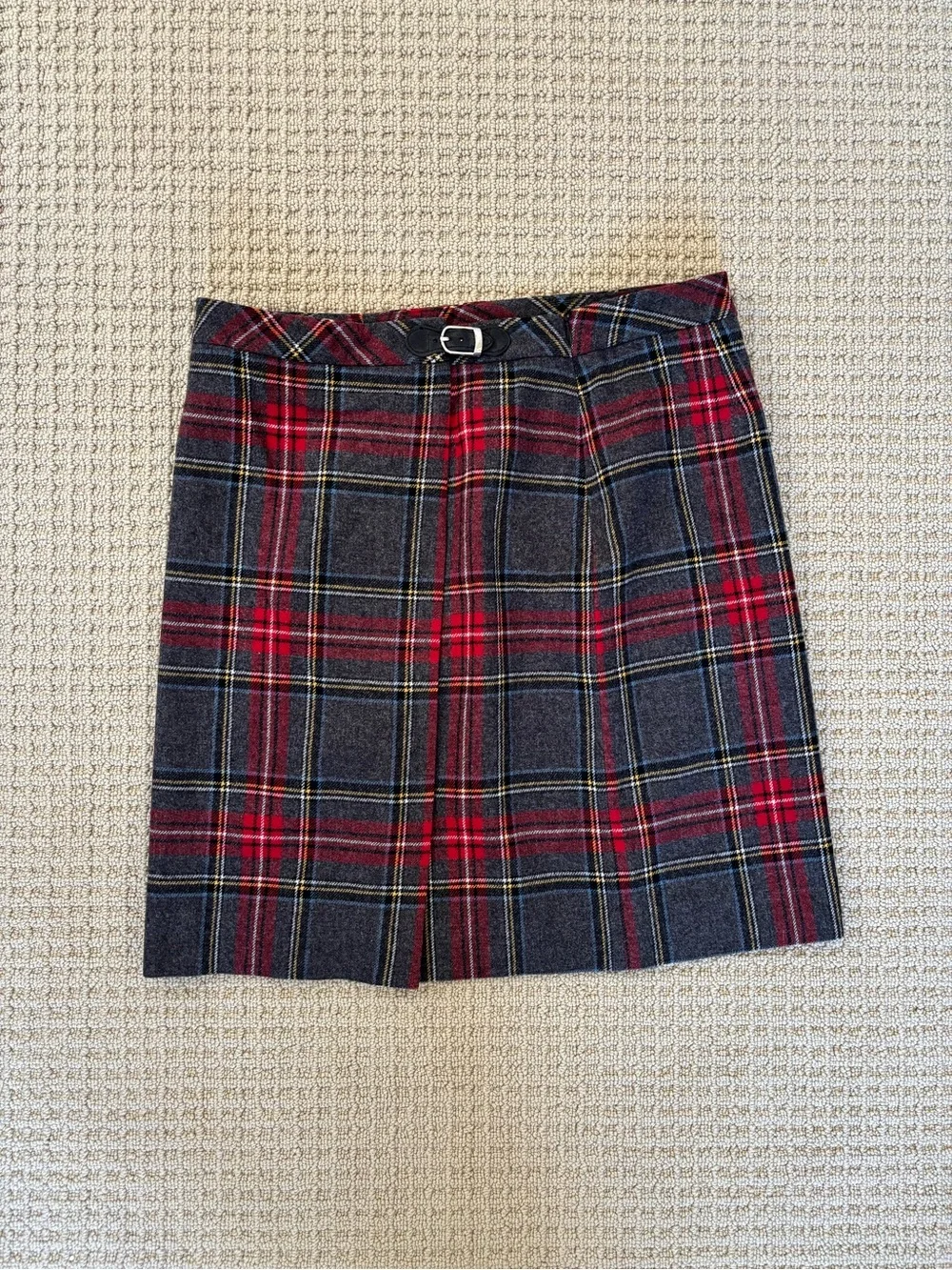 Pendleton Plaid Mini Skirt Gray Red Size 14